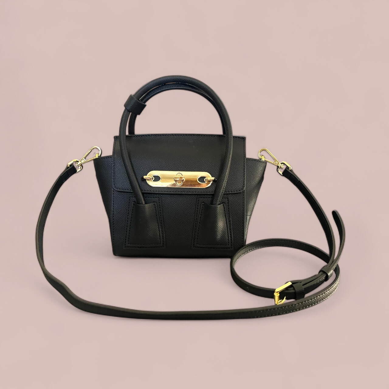 claires black leather backpack purse Claire Flowers Mini Bag in Black Leather