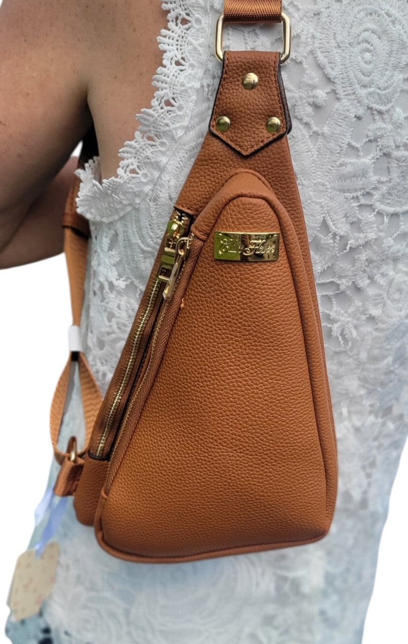 All Leather Crossbody in Tobacco