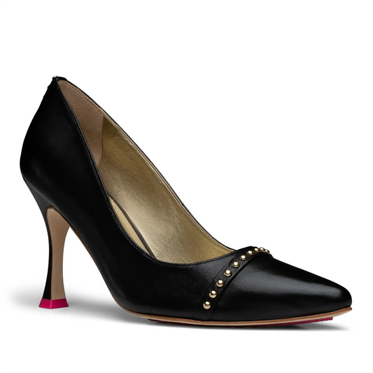 The Karen Pump in Black Leather