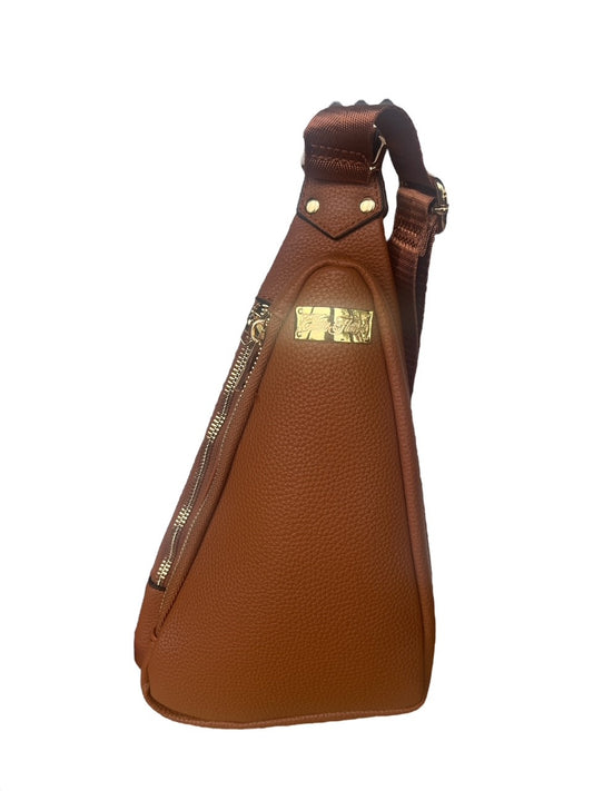 All Leather Crossbody in Tobacco