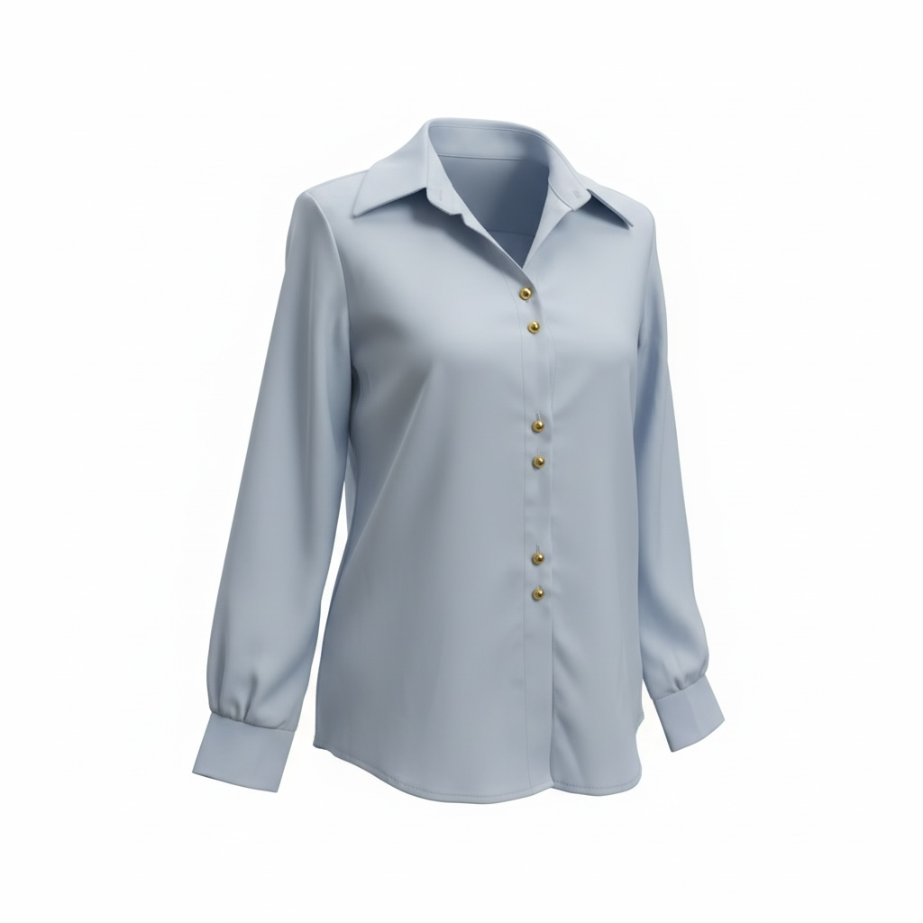Claire Flowers Button-up in Sky Blue
