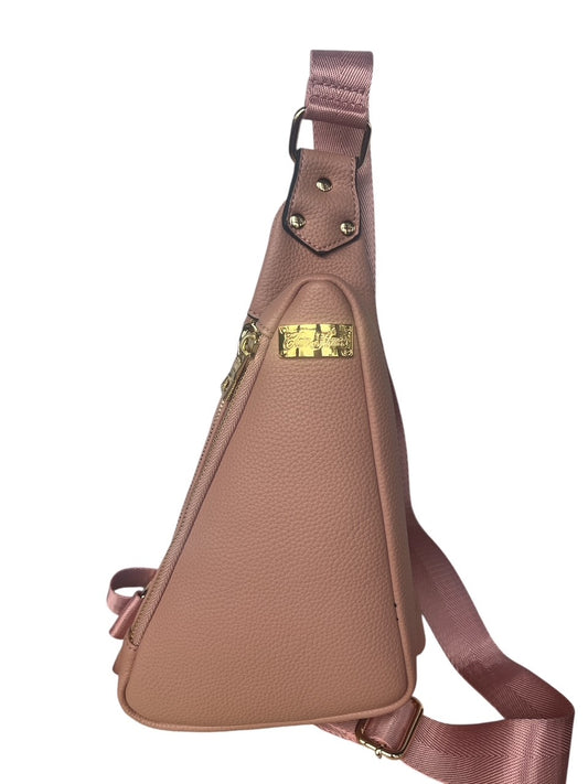 All Leather Crossbody in Blush