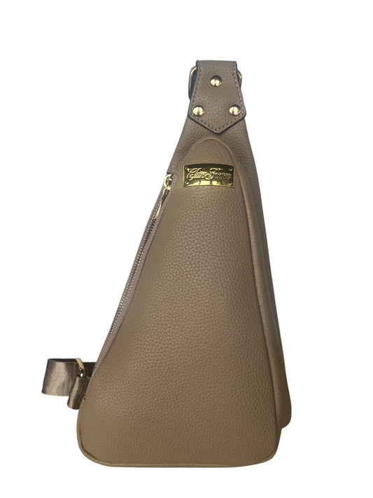 All Leather Crossbody in Sand