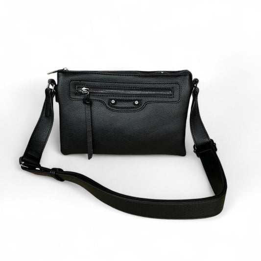 Claire Flowers Crossbody in Black Leather