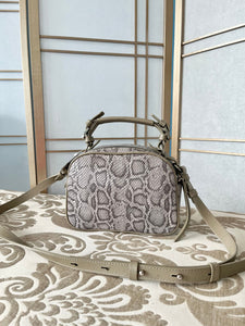 Snake Leather and Silver Crossbody Bag