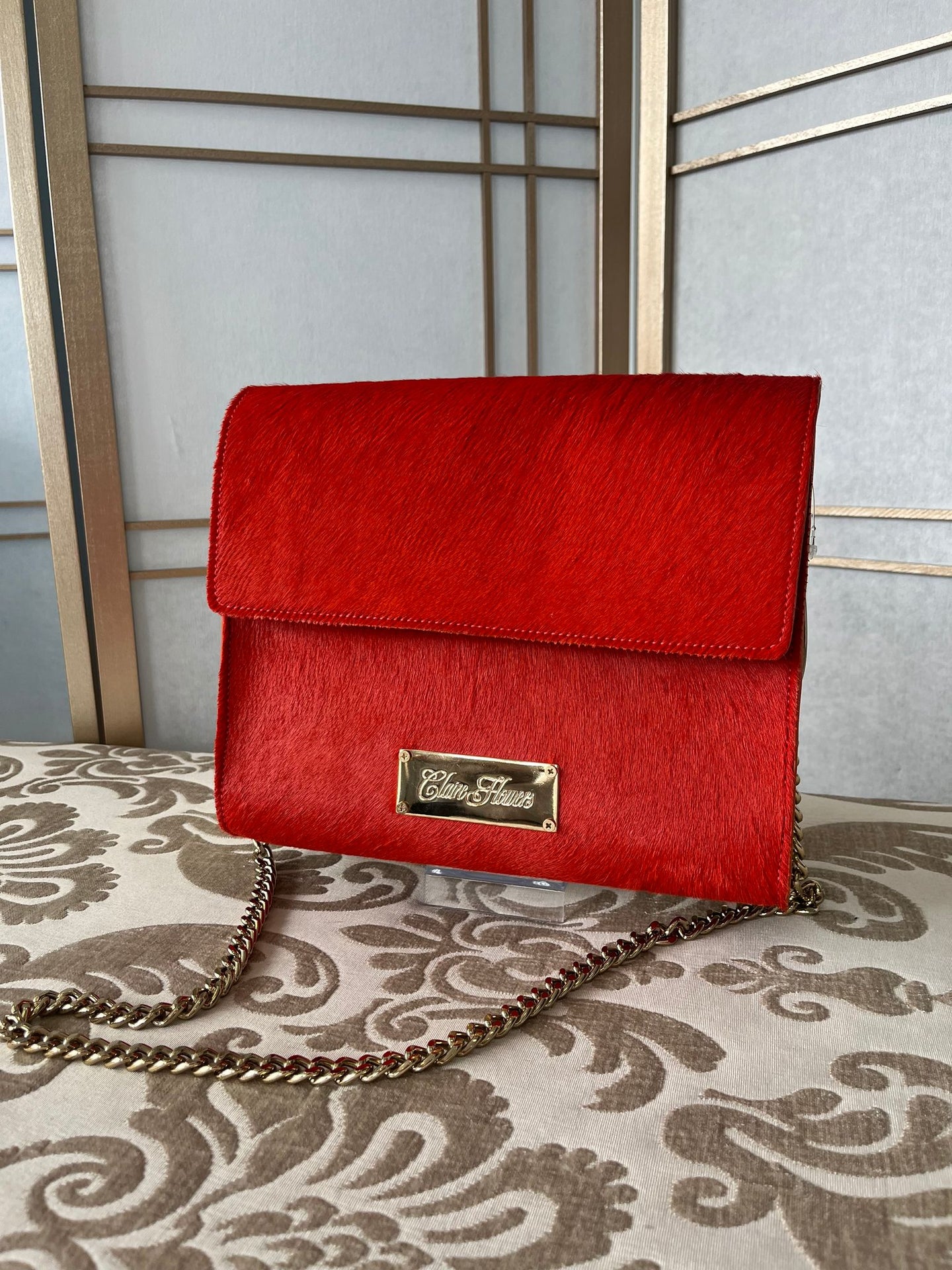 Red Pony Hair Clutch