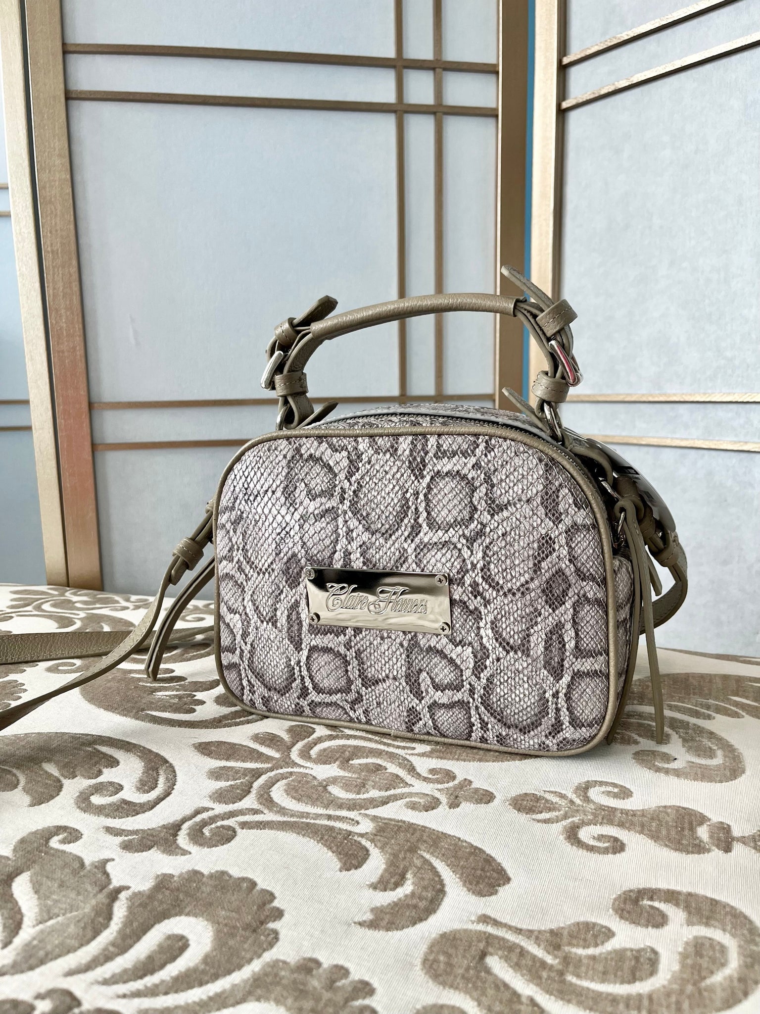 Oscar De La Renta Snakeskin Shoulder Bag – Vintage by Misty