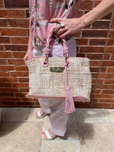 Pink and Cream/Gold Boucle Handbag