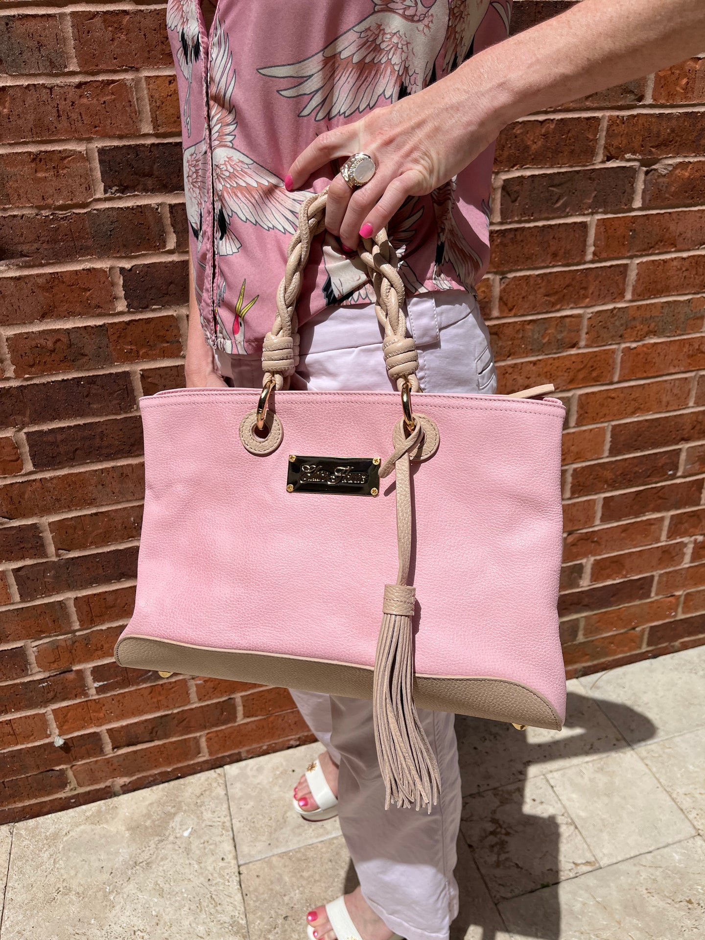 Pink and Cream Handbag