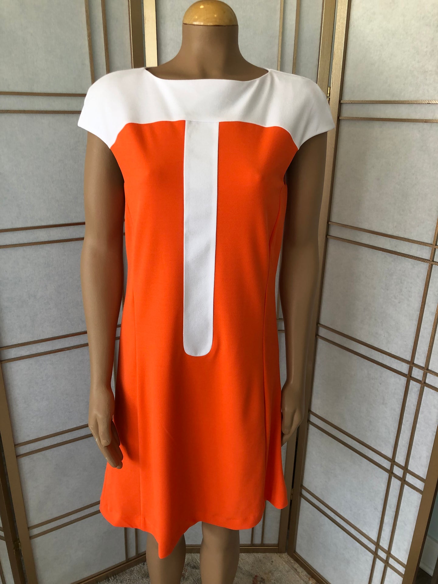 Color Block Dress in Tangelo