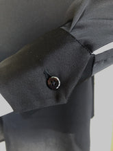 Blouse in Black Satin with Cut-Out Detail