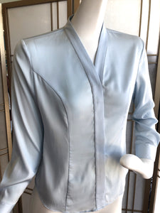 Blouse in Powder Blue Satin