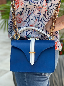 Cobalt Blue and White Mini Bag