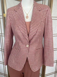 Blazer in Pink Houndstooth