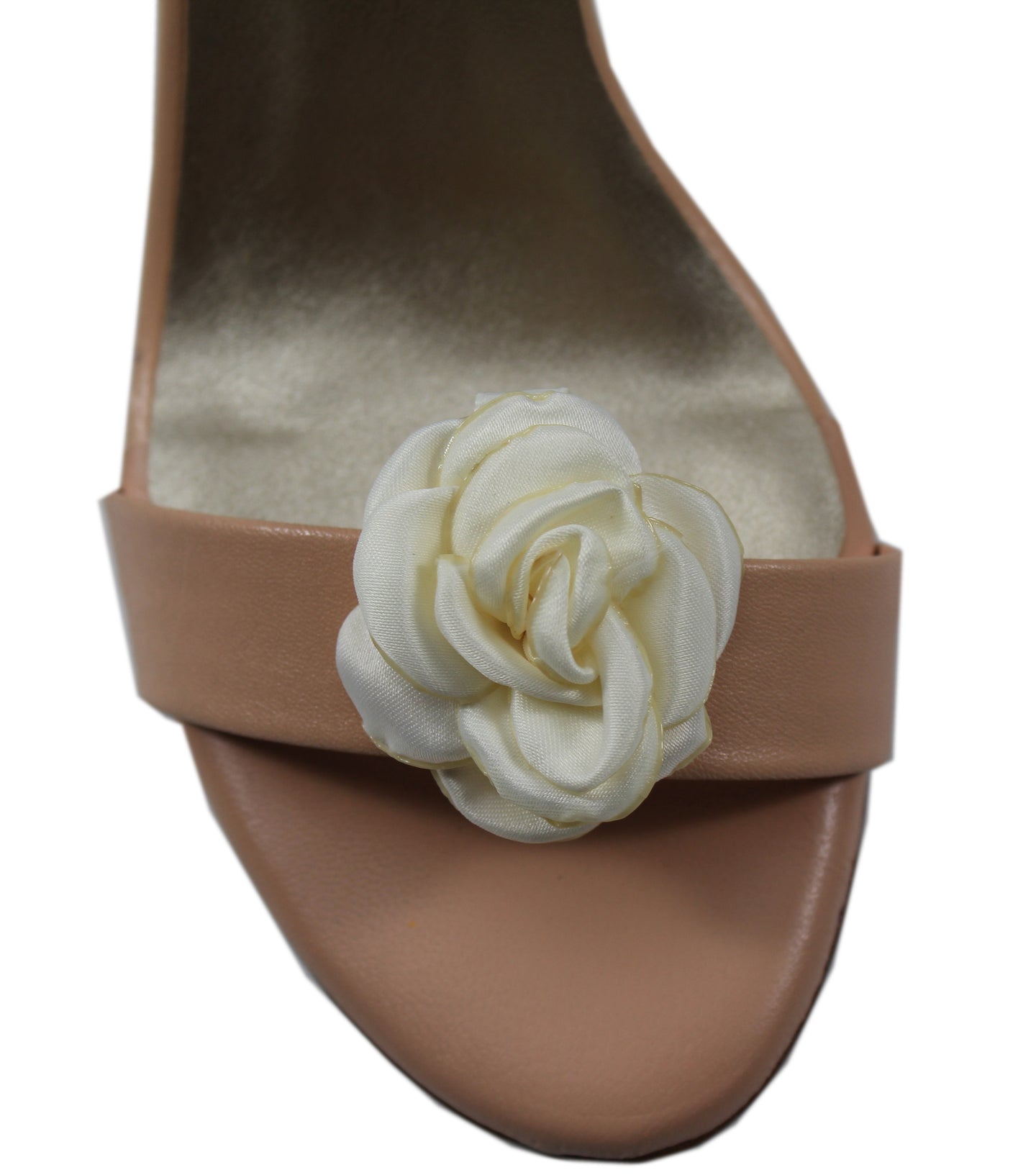 Satin Rose Shoe Accessory- White